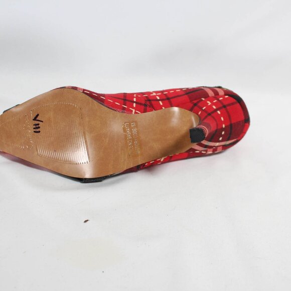 Vintage Y2K Pointed Toe High Heels Red Tartan Plaid Size 7 1/2 Punk & Emo Goth - Picture 15 of 15